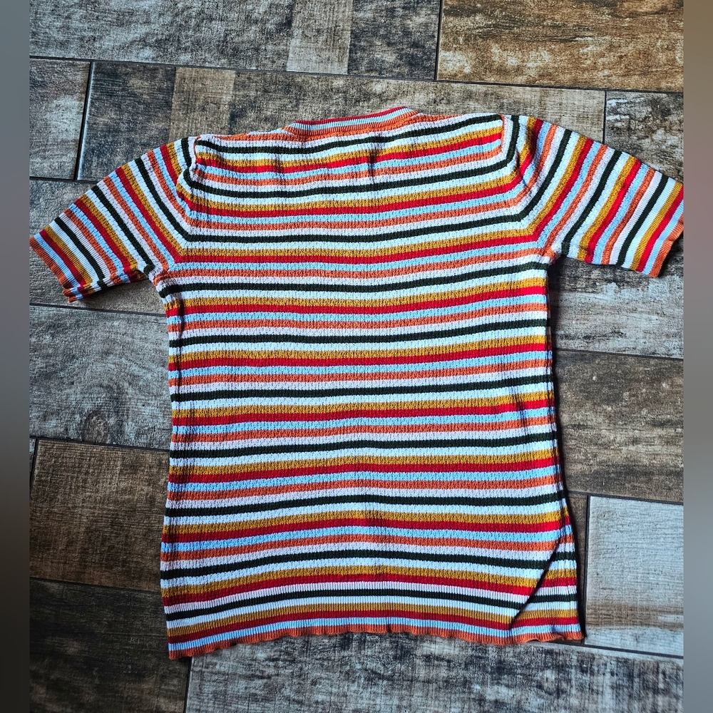 Lumière Striped Knit Tee Size Small Retro Fall 70s 80s EUC - Picture 2 of 7